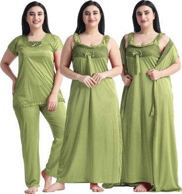 kavya enterprizes Women Nighty Set(Light Green)