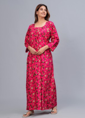 HARGUN NIGHT WEAR Women Nighty(Pink)