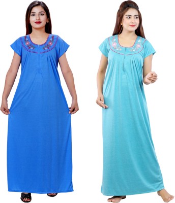 NACNO Women Nighty Set(Blue)