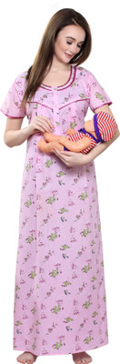 AV2 Women Maternity/Nursing Nighty(Pink)