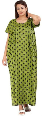 NAMAHDECOR Women Nightdress(Light Green)