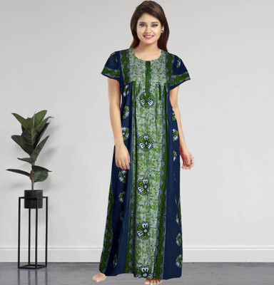 Kamlaenterprise Women Nighty(Green)