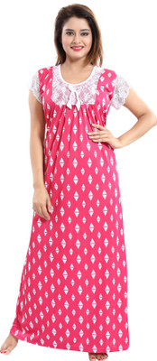 SHOPPING STATION Women Nighty(Pink)