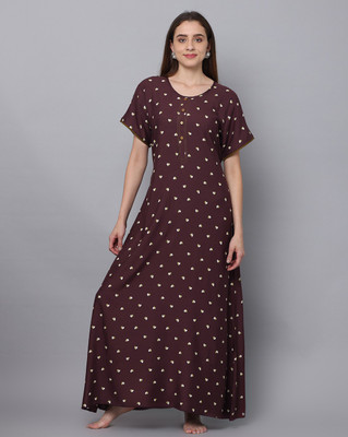 PINNACLE Women Nighty(Maroon)