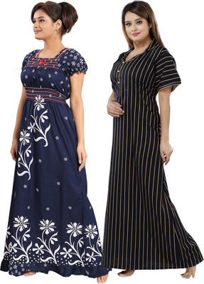 Mallinath Women Nighty Set(Multicolor)