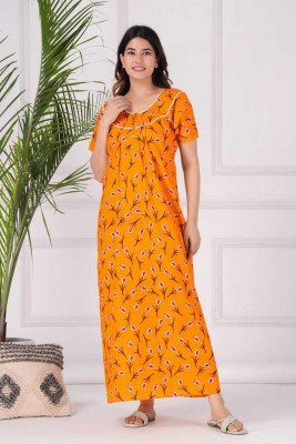 KHIS LIFE STYLE Women Nighty(Yellow)