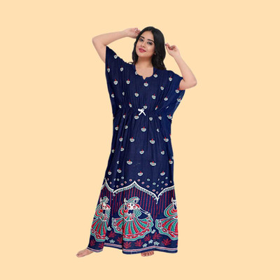 dinesh enterprises Women Nighty(Blue)