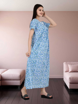 LDHSATI Women Nighty Set(Blue)