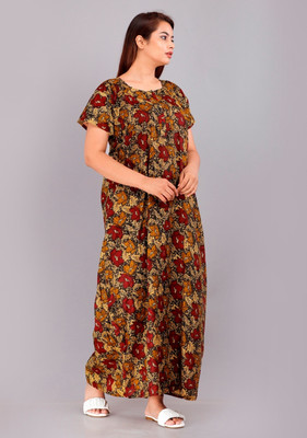 RR CREATION Women Nighty(Brown)