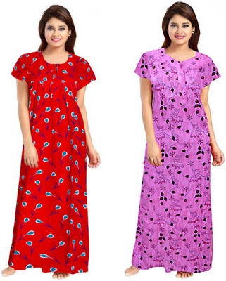 Vatatmaj Creations Women Nighty(Red)