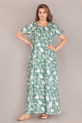 Vinayak Women Nighty(Green)