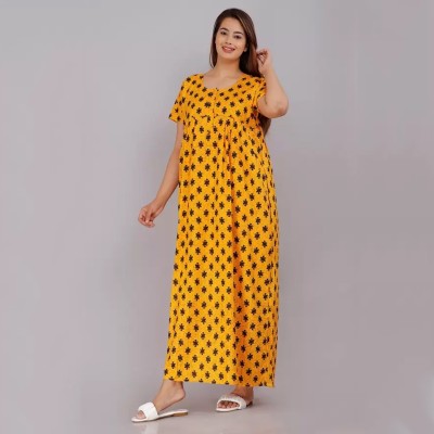 SHREE KUBER Women Nighty(Yellow)