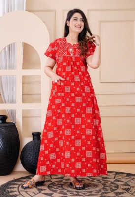 Shakti enterpries Women Nighty(Red)