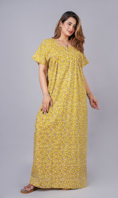 Mahadev aura Women Nighty(Yellow)