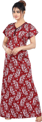 RIDDHI CREATION Women Nighty(Brown)