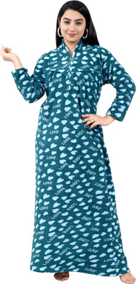 Miavii Women Nightdress(Dark Green)