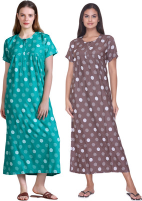 TRUDO Women Nighty(Multicolor)
