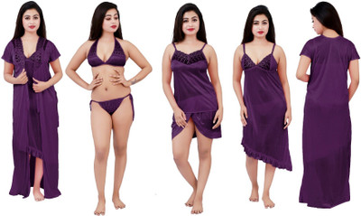 Divine Paridhaan Women Nighty Set(Purple)