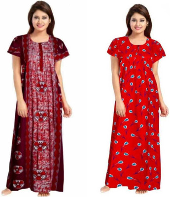 manya fashion Women Nighty(Multicolor)