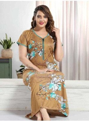 VELEZZA Women Nighty(Yellow)