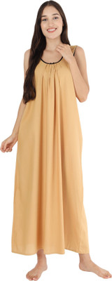Rangmor Women Nighty(Beige)