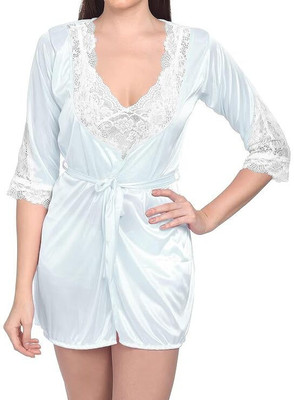 Lovie's Women Robe and Lingerie Set(White)