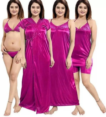 mysie Women Nighty Set(Purple)