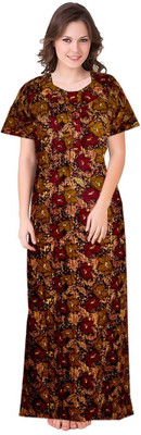 Hans Crafted Women Nighty(Multicolor)
