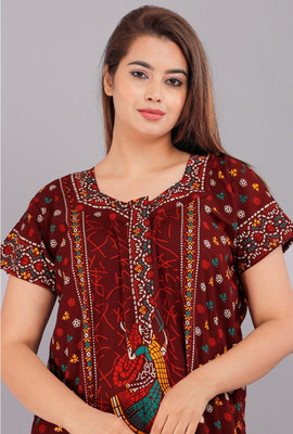 VRSU Women Nightdress(Maroon)