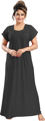 HouseOfCommon Women Nighty Set(Black)