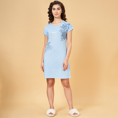 Dreamz by Pantaloons Women Nighty(Light Blue)
