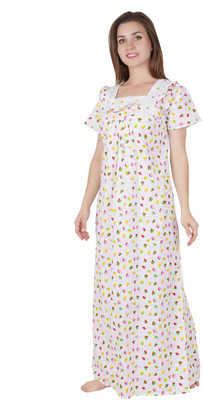 LDHSATI Women Nighty(White)