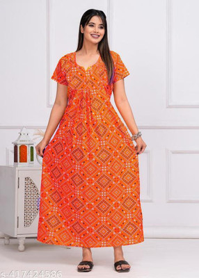 DreamBe Women Nighty(Orange)