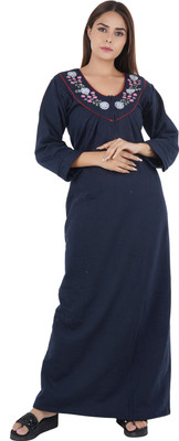 NACNO Women Nighty(Dark Blue)