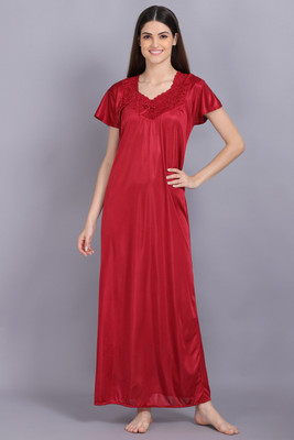 Golden Diva Women Nighty(Maroon)