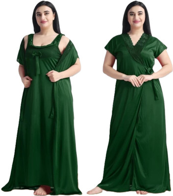 TASN Women Nighty Set(Green)