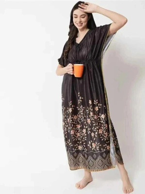 HR creation Women Nighty(Black)