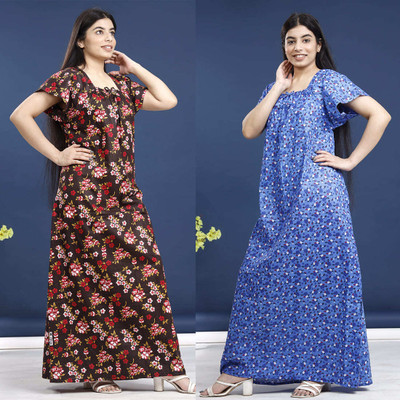 AAVYARA Women Nighty(Multicolor)