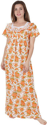 LDHSATI Women Nighty(Orange)