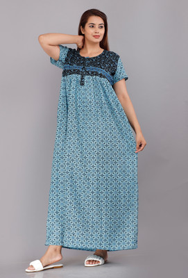NEXT FASHION HUB Women Nighty(Blue)