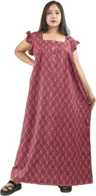 BDROX Women Nighty(Maroon)