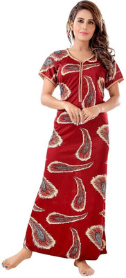 HouseOfCommon Women Nighty(Maroon)