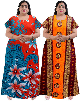 RAKESH FASHION Women Nighty(Blue)