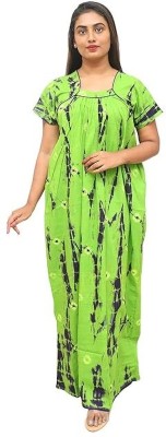 Kavz Women Nighty(Green)