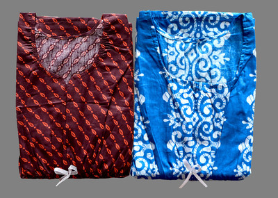 Parth Fashion Women Nighty(Maroon, Blue)