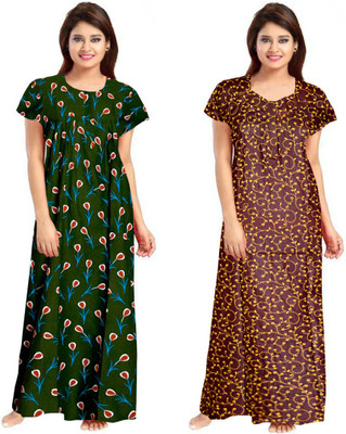 Vatatmaj Creations Women Nighty(Multicolor)