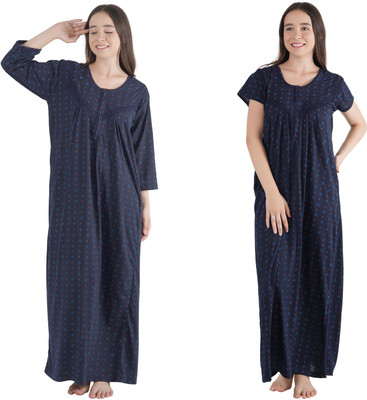 AnkushFashion Women Nighty(Dark Blue)
