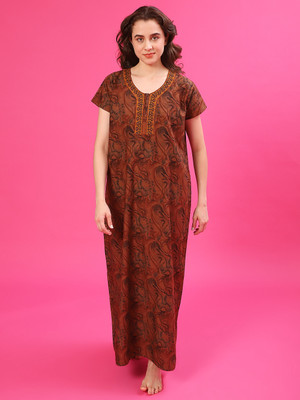 V-MART Women Nighty(Brown)