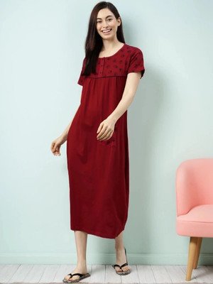 Kryptic Women Nighty(Maroon)