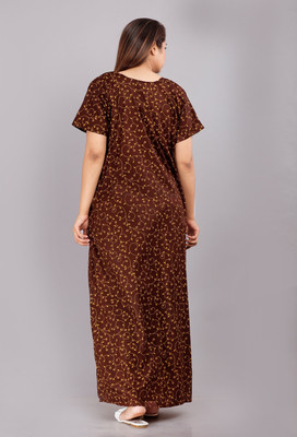 VRSU Women Nightdress(Brown)